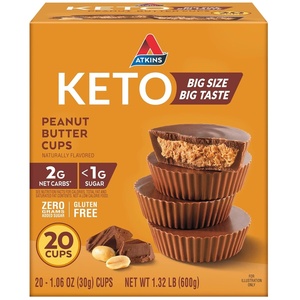 image:imageAtkins Caramel Almond Clusters Gluten Free High in Fiber 1g Sugar 2g Net Carb Keto Friendly 20 CountPeanut Butter