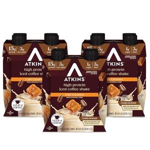 image:imageAtkins Coffee Lovers Protein Shake Variety Pack Mocha Latte Caf Caramel and Caf au Lait Flavored Protein Shakes 15g Protein 3g Fiber GLP1 Friendly 12 CountCaramel