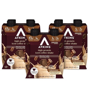 image:imageAtkins Coffee Lovers Protein Shake Variety Pack Mocha Latte Caf Caramel and Caf au Lait Flavored Protein Shakes 15g Protein 3g Fiber GLP1 Friendly 12 CountMocha