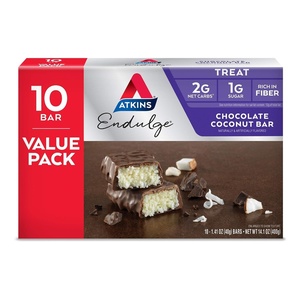 image:imageAtkins Endulge Milk Chocolate Caramel Squares Dessert Favorite Good Source of Fiber 1g Sugar 90 CountChocolate Coconut