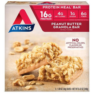 image:imageAtkins Endulge Milk Chocolate Caramel Squares Dessert Favorite Good Source of Fiber 1g Sugar 90 CountPeanut Butter Granola