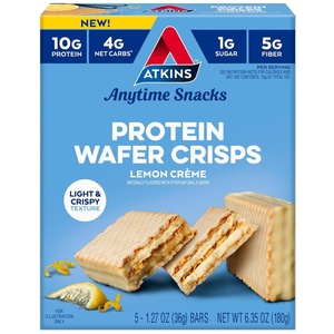 image:imageAtkins Peanutty Overload Snack Bar Protein Snack High in Fiber 2g Sugar 5 CountLemon