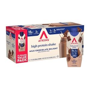 image:imageAtkins Strawberry Flavored Protein Shake High Protein Low Glycemic Low Sugar and Low Carb Keto Friendly Gluten Free 12 CountChocolate
