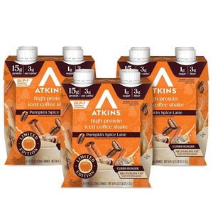 image:imageAtkins Strawberry Flavored Protein Shake High Protein Low Glycemic Low Sugar and Low Carb Keto Friendly Gluten Free 12 CountPumpkin Spice Latte