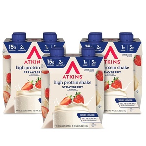 image:imageAtkins Strawberry Flavored Protein Shake High Protein Low Glycemic Low Sugar and Low Carb Keto Friendly Gluten Free 12 CountStrawberry