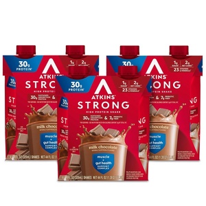 image:imageAtkins Strong High Protein Shake Vanilla Flavored 30g Protein Low Carb and Low Sugar Shake Keto Friendly Gluten Free Muscle and Gut Health Support Complex 12 CountChocolate