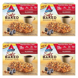 image:imageAtkins Vanilla Macadamia Nut Flavored Soft Baked Energy Bars High in Protein Low Sugar High Fiber Snack Protein Snack 4 Packs 4 Bars EachBlueberry
